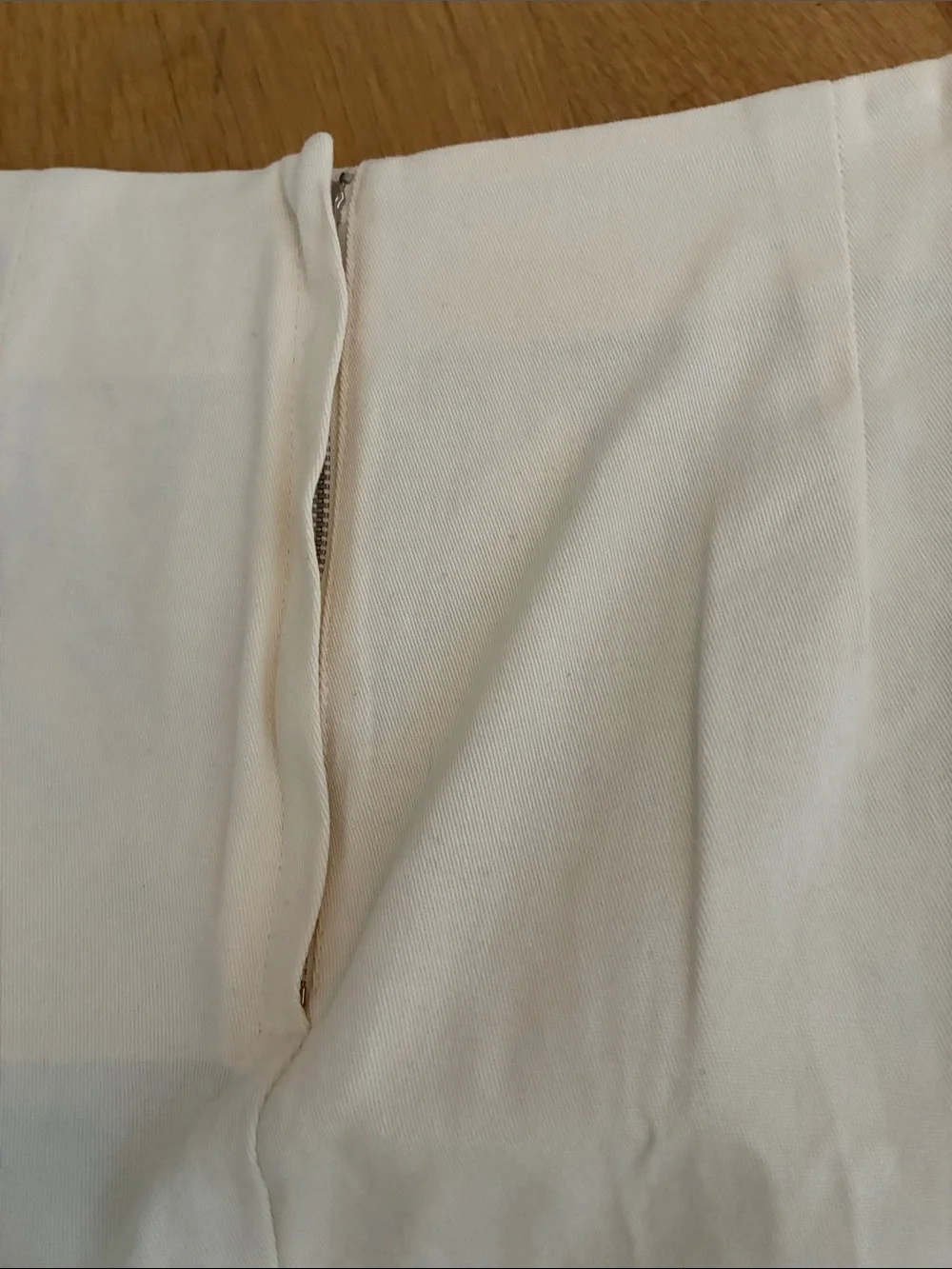 Blue Rain Cream Mini Skirt with Black Beaded Embroidery